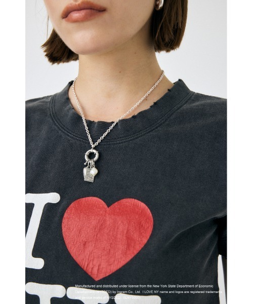 MOUSSY tシャツ I LOVE NY STACKED LOGO Tシャツ レディース