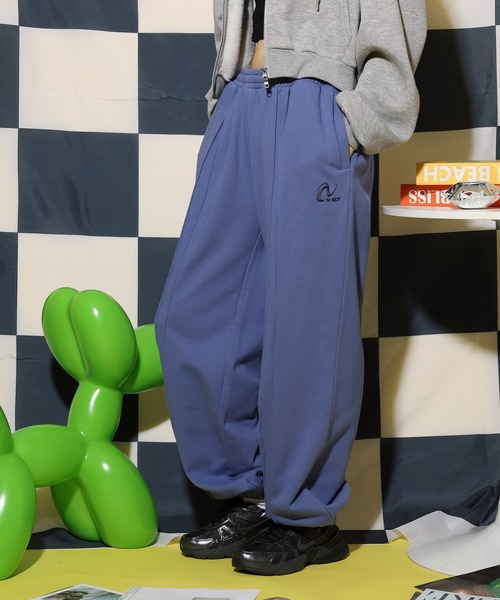 NERDY ワイドパンツ スマホショルダー スウェットパンツ ジャージ