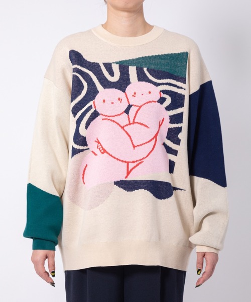 セーター ニット 前田豆コ Jacquard Sweater メンズ レディースの画像