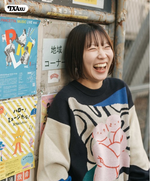 TXA セーター ニット 前田豆コ Jacquard Sweater メンズ レディース