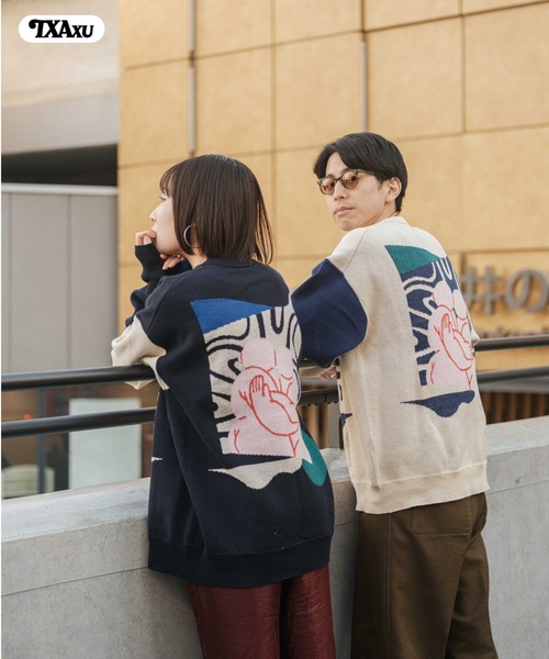 TXA セーター ニット 前田豆コ Jacquard Sweater メンズ レディース