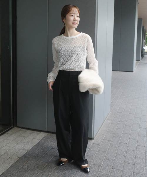tシャツ IRONING/アイロニング flower lace ロングスリーブ 01IR009410WT レディース | SLOBE IENA | 02