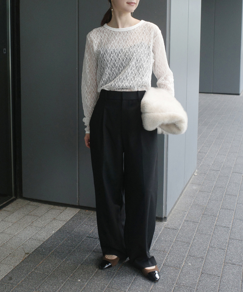 tシャツ IRONING/アイロニング flower lace ロングスリーブ 01IR009410WT レディース | SLOBE IENA | 03