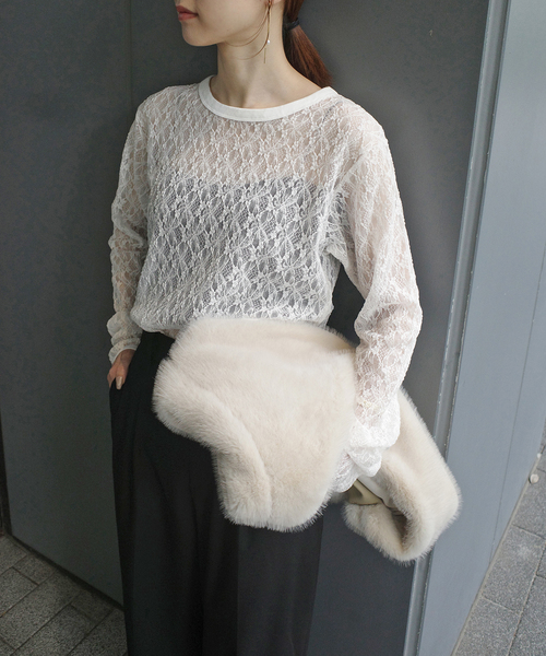 tシャツ IRONING/アイロニング flower lace ロングスリーブ 01IR009410WT レディース | SLOBE IENA | 06