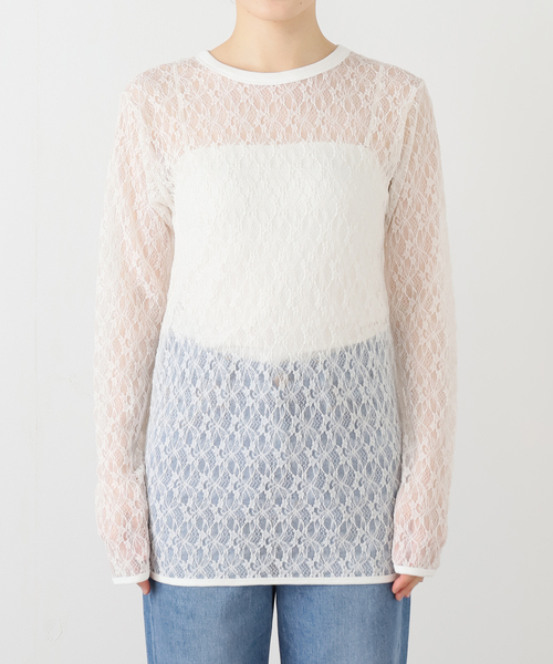 tシャツ IRONING/アイロニング flower lace ロングスリーブ 01IR009410WT レディース | SLOBE IENA | 09