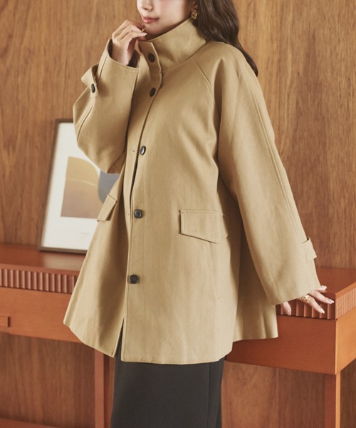 ステンカラーコート コート stand collar medium coat /スタンドカラー