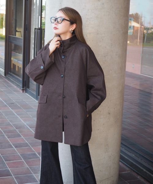 ステンカラーコート コート stand collar medium coat /スタンドカラー