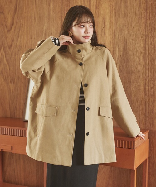 ステンカラーコート コート stand collar medium coat /スタンドカラー
