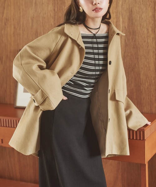 ステンカラーコート コート stand collar medium coat /スタンドカラー