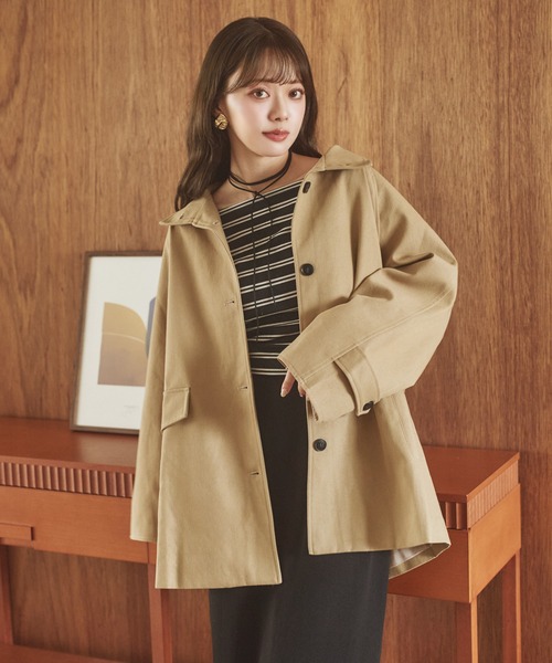 ステンカラーコート コート stand collar medium coat /スタンドカラー
