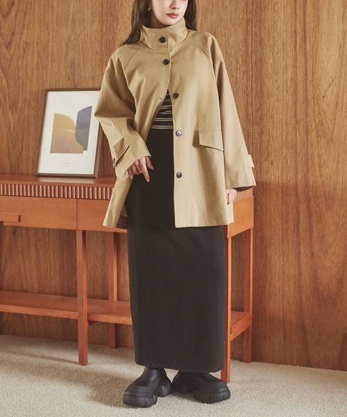 ステンカラーコート コート stand collar medium coat /スタンドカラー