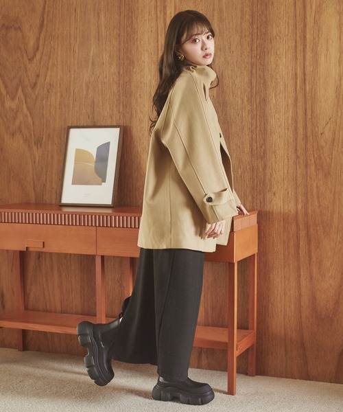 ステンカラーコート コート stand collar medium coat /スタンドカラー