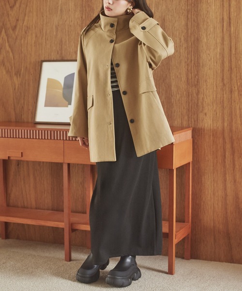 ステンカラーコート コート stand collar medium coat /スタンドカラー