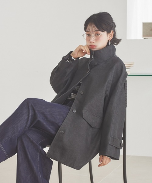 ステンカラーコート コート stand collar medium coat /スタンドカラー