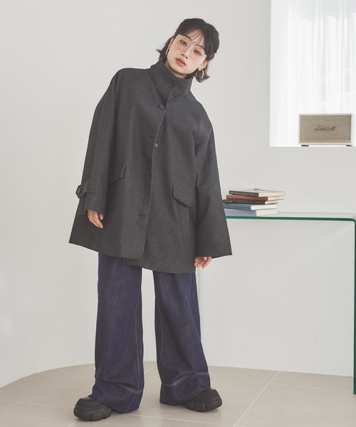 ステンカラーコート コート stand collar medium coat /スタンドカラー