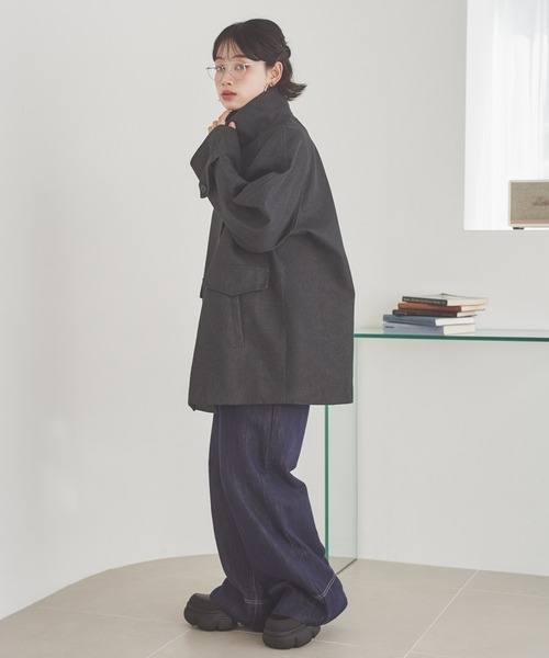 ステンカラーコート コート stand collar medium coat /スタンドカラー