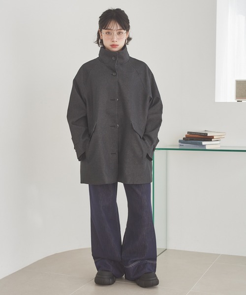 ステンカラーコート コート stand collar medium coat /スタンドカラー