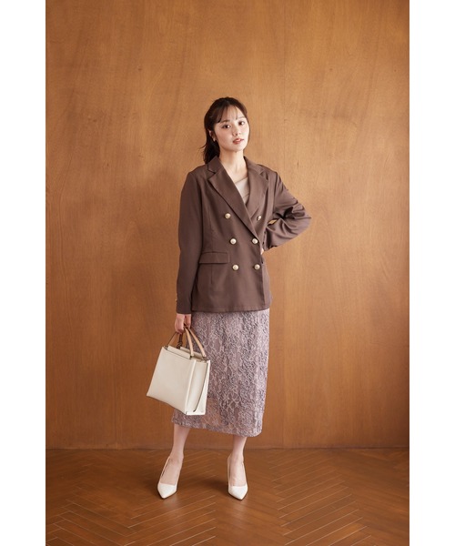 tocco closet（トッコ クローゼット） スカート ライン刺繍入りレース
