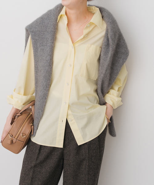 完売品 ★タグ付き新品★ スピックアンドスパン 50コットンコンパクトシャツ Spick＆Span（スピック アンド スパン） ブラウス シャツ 50コットン