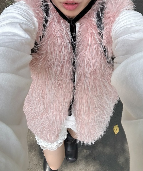 Alley Tokyo コート アウター ふさふさベスト レディース : ZOZOTOWN