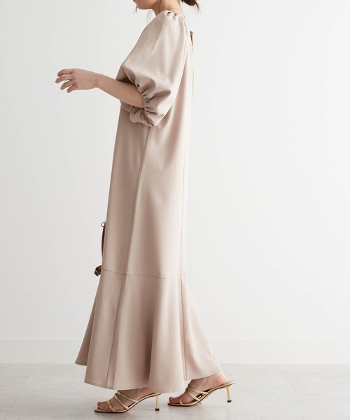 「RANAN」 半袖ワンピース L ネイビー レディース_画像6