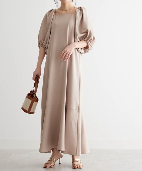 「RANAN」 半袖ワンピース L ネイビー レディース_画像8