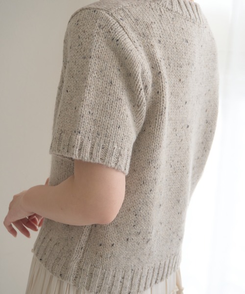 「mellowneon」 半袖ニット FREE グレー レディース_画像3