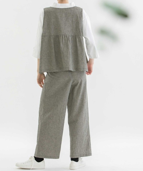 「nop de nod」 イージーパンツ 3 スミクロ レディース_画像3