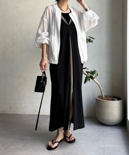 「DouDou」 ブルゾン FREE ライトグレー レディース_画像3