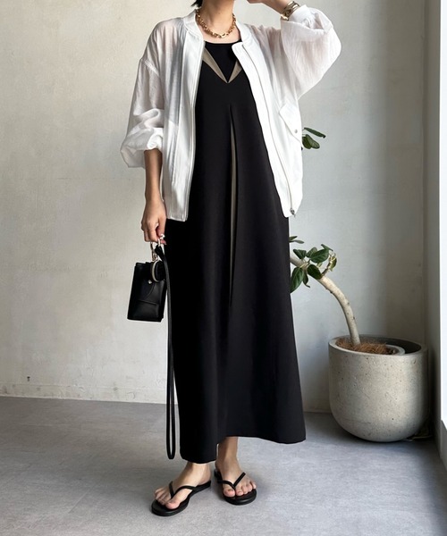 「DouDou」 ブルゾン FREE ライトグレー レディース_画像4