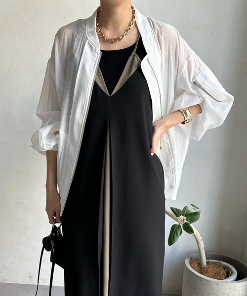 「DouDou」 ブルゾン FREE ライトグレー レディース_画像8