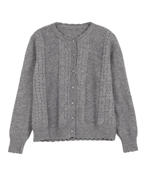 KOBE LETTUCE（神戸レタス） カーディガン スカラップ透かし編みニット