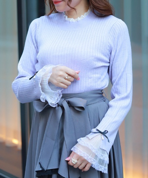 axes femme（アクシーズ ファム） ニット セーター リボン×チュール