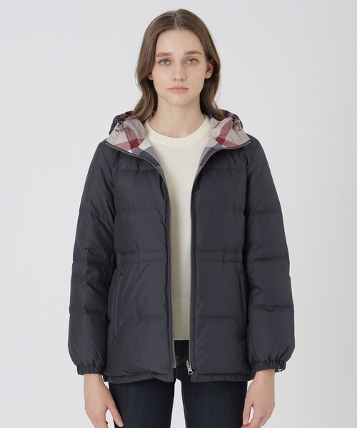 バーバリー ポリエステル ジャケット ダウンジャケット ブルー ティッシ期 ロゴ burberry/バーバリー通販 | リバーシブル チェックナイロン ダウン