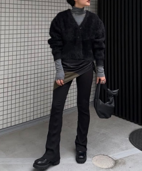 STYLEMIXER スタイルミキサー 長袖 ニット ハイネック セーター STYLEMIXER（スタイルミキサー） ニット セーター フロントボタン