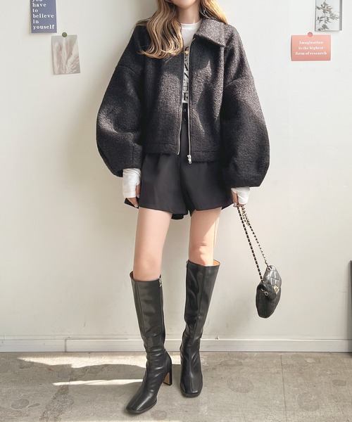 「Futier land」 ムートンベスト MEDIUM グレイッシュベージュ レディース_画像4