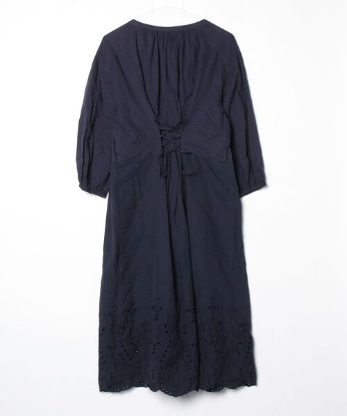 「LAYMEE」 7分袖ワンピース FREE ネイビー レディース_画像2