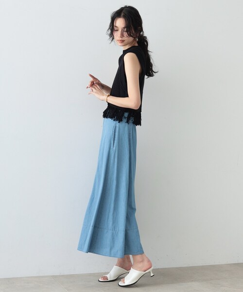 「GALLEST」 ノースリーブニット 38 ベージュ レディース_画像9