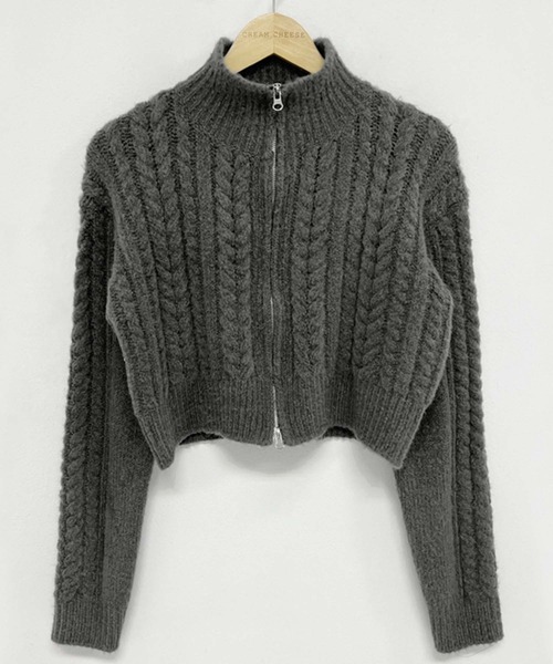 「Girly Doll」 ニットカーディガン F ダークグレー レディース_画像6