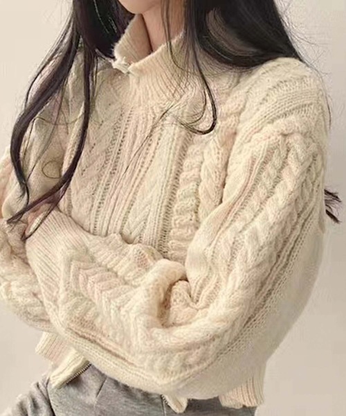 「Girly Doll」 ニットカーディガン F ダークグレー レディース_画像9