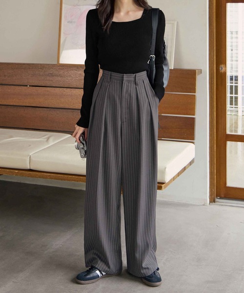 CHAN ME」 スラックス MEDIUM チャコールグレー レディース : ZOZOTOWN