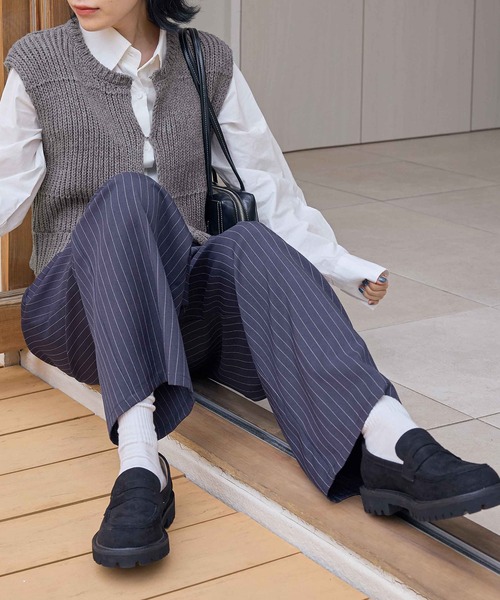 CHAN ME」 スラックス MEDIUM チャコールグレー レディース : ZOZOTOWN