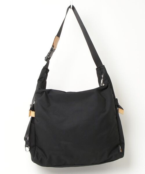 「ASSOV」 刺繍ショルダーバッグ - ブラック メンズ_画像2