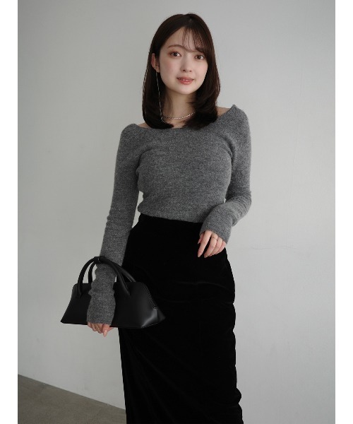 ニットボディスーツ ブラック アニュアンス ニットボディスーツ