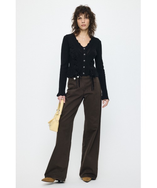 MOUSSY（マウジー） カーディガン LACE UP RIBBON カーディガン