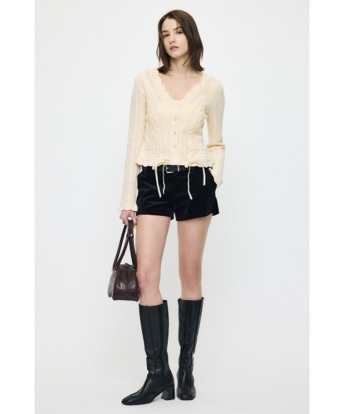 MOUSSY（マウジー） カーディガン LACE UP RIBBON カーディガン