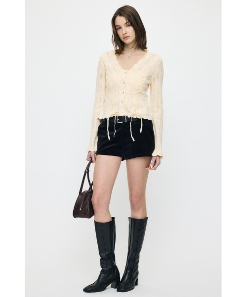 LACE UP RIBBON カーディガン MOUSSY（マウジー） カーディガン LACE UP RIBBON カーディガン
