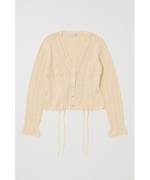 MOUSSY（マウジー） カーディガン LACE UP RIBBON カーディガン