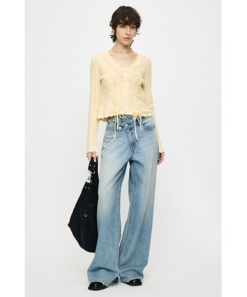 LACE UP RIBBON カーディガン MOUSSY（マウジー） カーディガン LACE UP RIBBON カーディガン