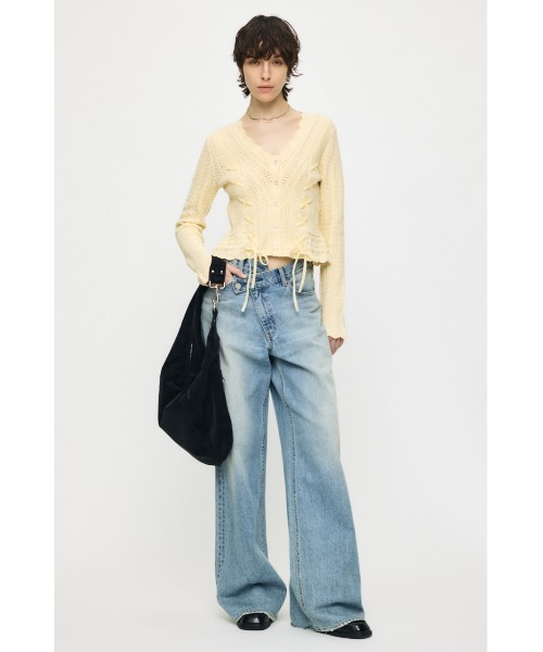 MOUSSY（マウジー） カーディガン LACE UP RIBBON カーディガン
